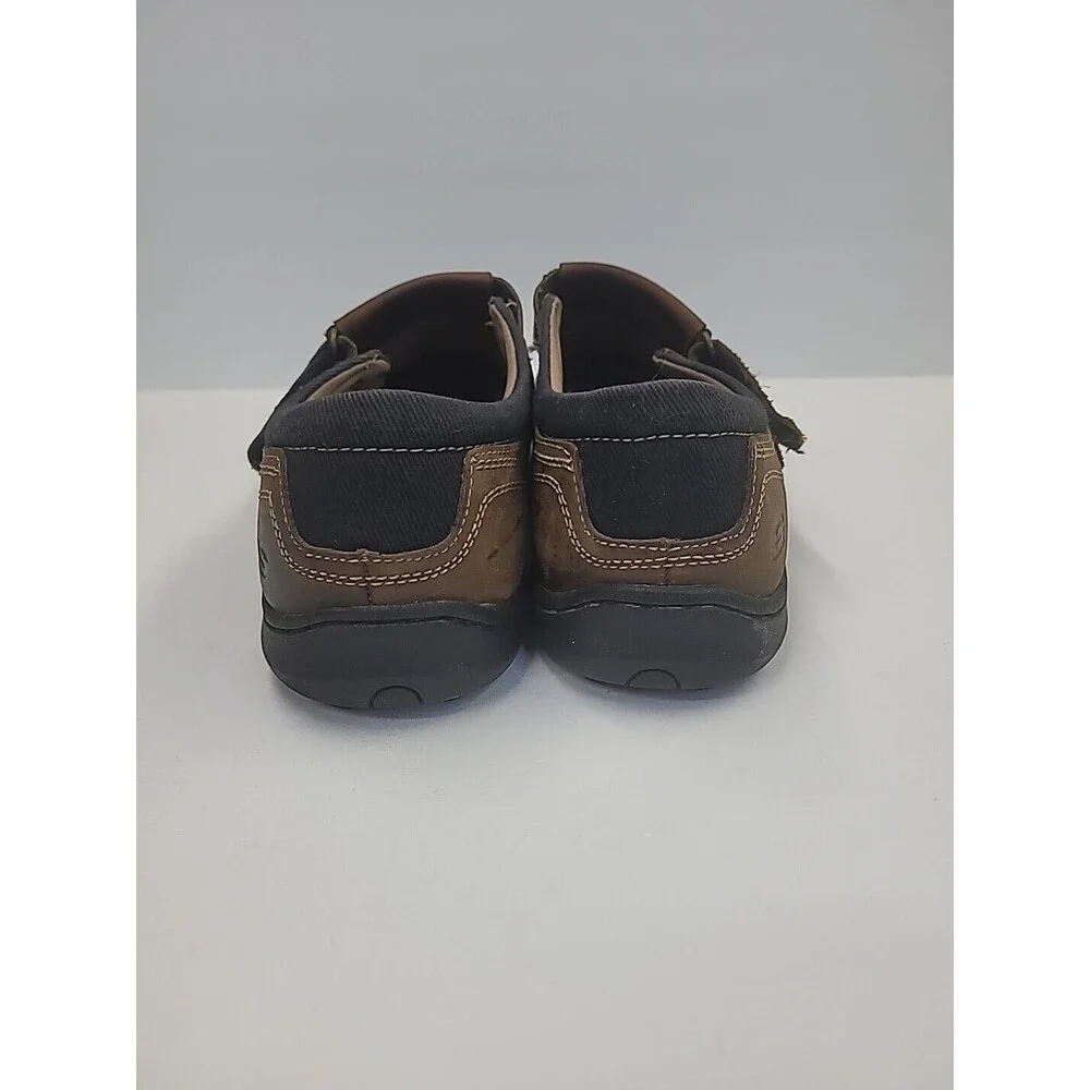 Men's Skechers Sandals Size 9 Brown Leather Closed Toe Comfort Shoes‎ Adjustable